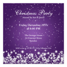 Party Invitation Elegant Sparkle Custom Purple