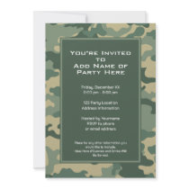 Party Invitation: Military Camouflage