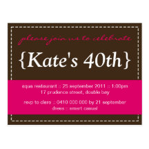 Party Invitation No.1 [hot pink] Postcards
