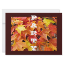 PARTY Invitations Autumn Leaves Football Halloween
