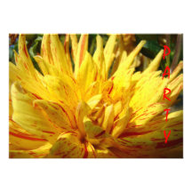 PARTY Invitations custom Yellow Dahlia Flower