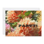 PARTY! Invitations Orange Dahlia Flowers Holidays