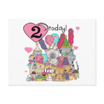 Party Kittens 2nd Birthday T-shirts and Gifts Post Cards