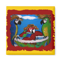 Party Parrot's Cheers Fridge Magnets