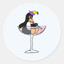 Party Penguin Round Sticker