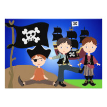 Party Pirates 5x7" Custom BIrthday Invitation invitations