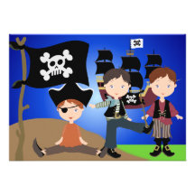 Party Pirates 5x7" Custom BIrthday Invitation