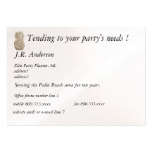 Party Planner Pineapple Hospitality industry Business Card