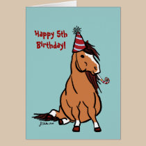 Party Pony Boys Birthday Card cards