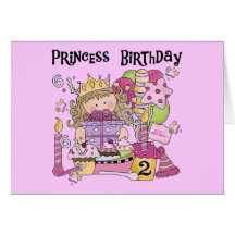 Party Princess 2nd Birthday Tshirts and Gifts Cards