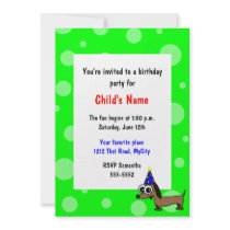 Party Puppy Children's Birthday Invitation