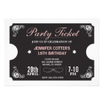 Party Ticket Custom Invitations
