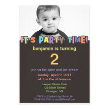 Party Time Birthday Party Invitations