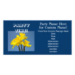 Party Time! Blue Invitations Yellow Daffodils Customized Photo Card