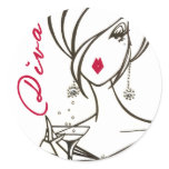 Party Time Diva stickers - Customised