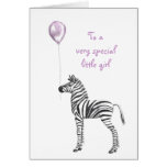 Party Zebra Girls Birthday Card