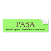 PASA, People Against Superfluous Acronyms