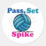 Pass Set Spike Round Sticker