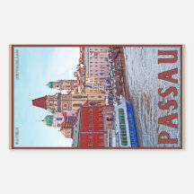 Passau - Donau Waterfront Rectangular Stickers