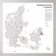 Passenger rail service in Denmark 1847-2012 Poster