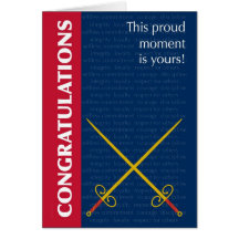 Passing Out Parade Swords and Army Values Card