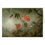 Passion Flowers and Hummingbirds by Martin J Heade Greeting Card