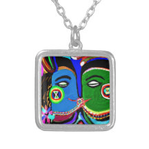 Passionate Kiss - Vintage India Cave Art Style Pendants