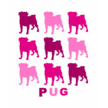 Passionate Pink Pugs t-shirts