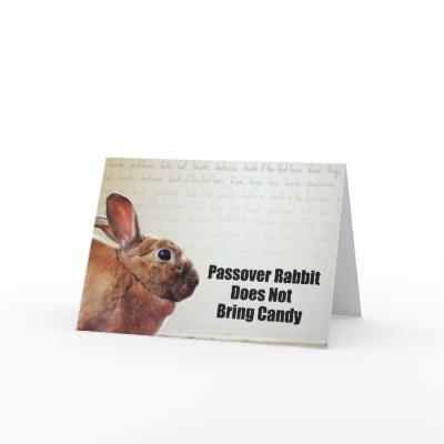 Passover Rabbit Does Not Bring Candy Greeting Cards by peelapom