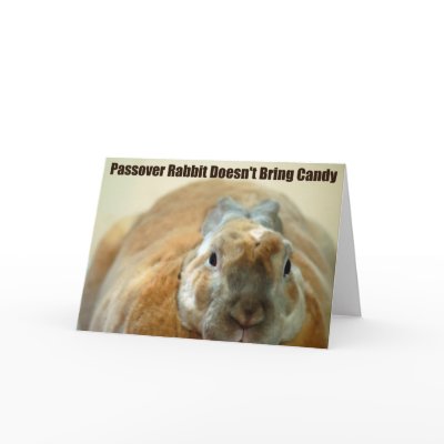 Passover Rabbit doesn't Pass Over Greeting Cards by peelapom