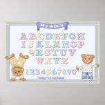 Pastel Alphabet Fun Teddy Bears Poster