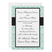 pastel aqua and cream fleur elegant damask invites