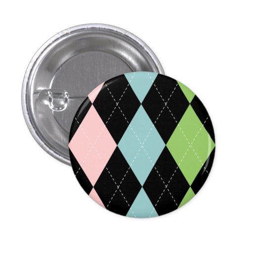 Pastel Argyle Button