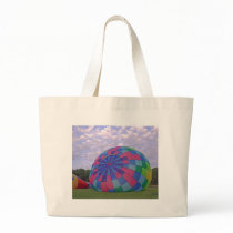 Pastel balloon inflating, xlta event canvas bag