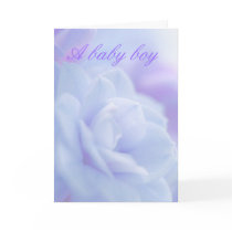Pastel blue flower ... baby boy card