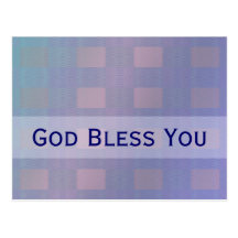 pastel blue God Bless You Post Card