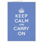 Pastel Blue Keep Calm and Carry On cards