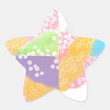 Pastel Cherry Blossoms Star Stickers