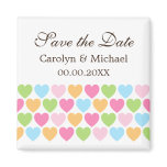 Pastel colored candy hearts Save the Date magnet