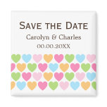 Pastel colored candy hearts Save the Date magnet