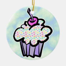 pastel dots cupcake christmas tree ornaments