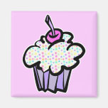 pastel dots cupcake fridge magnets