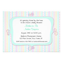 Pastel Fancy Frame Baby Shower Invitation