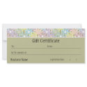 Pastel Florals Gift Certificate rack cards