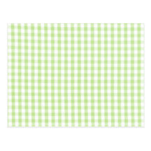 Pastel Green Gingham pattern Post Cards