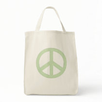 Pastel Green Peace Sign Tote Bag