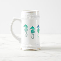 Pastel Green Watercolor Seahorses Mugs