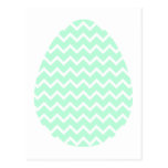Pastel Green Zigzag Easter Egg. postcards
