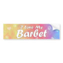 Pastel I Love my Barbet Bumper Sticker bumper stickers
