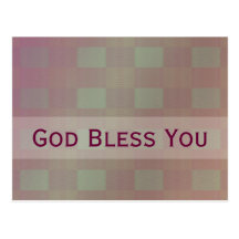 pastel mauve God Bless You Postcards